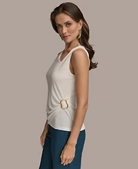 Donna Karan New York Women's Sleeveless Asymmetric Neckline Top, Regular & Petite Sizes