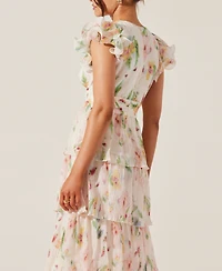 Astr the Label Women's Emporia Floral Print Tiered Maxi Dress