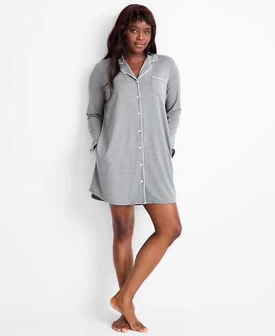 State of Day Women's Notch Collar Sleepshirt Xs-3X
