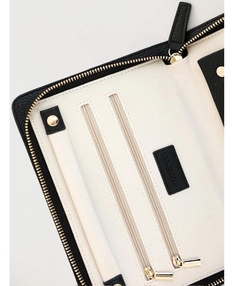 Augustnoa Travel Jewelry Organizer White