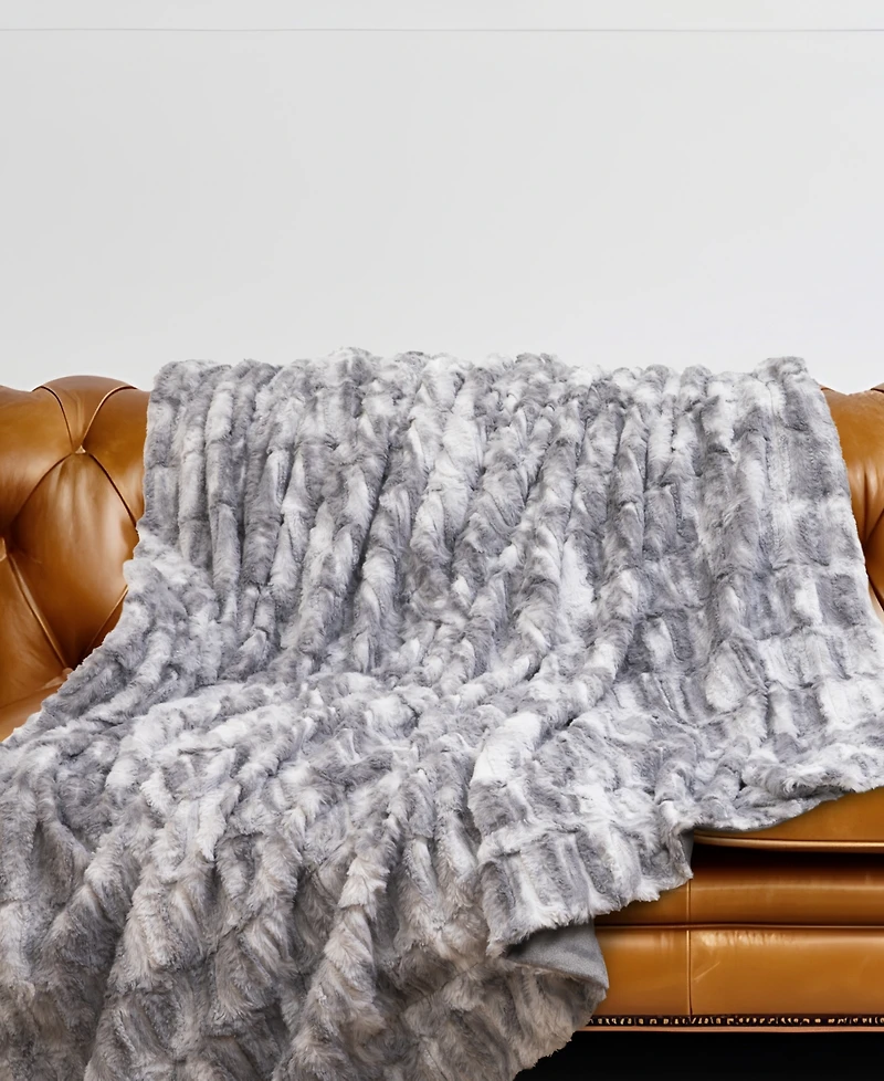 Cheer Collection Luxuriously Soft Faux Fur Design Blanket, 50" x 60"