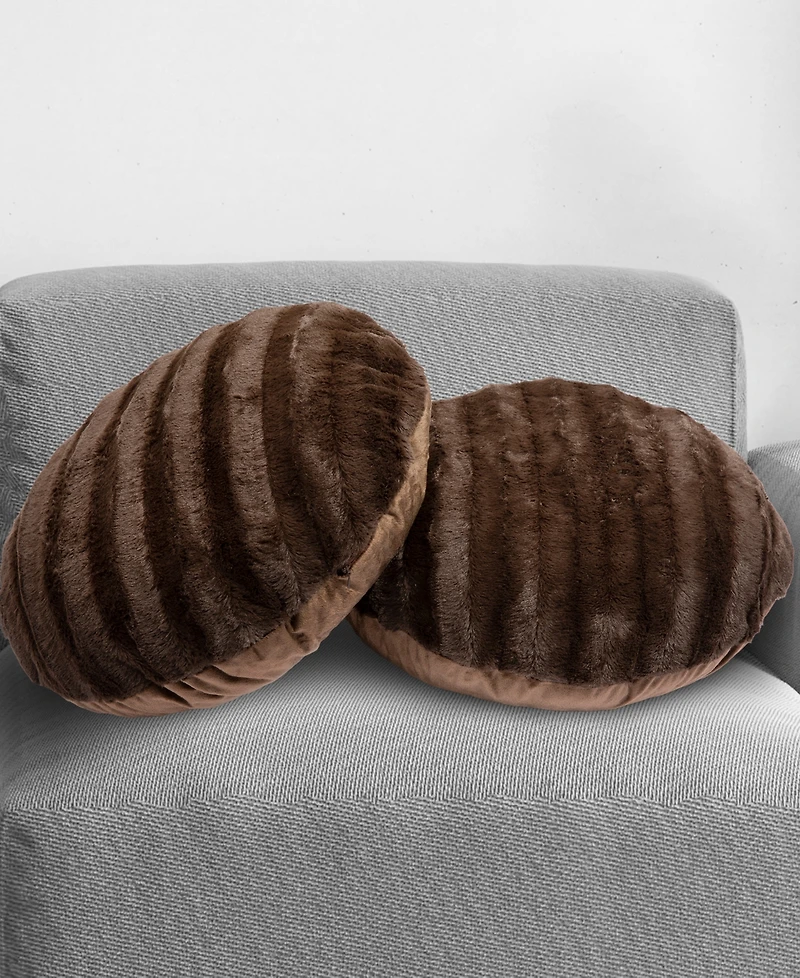 Cheer Collection Decorative Round Deccorative Pillow Set, 18" x