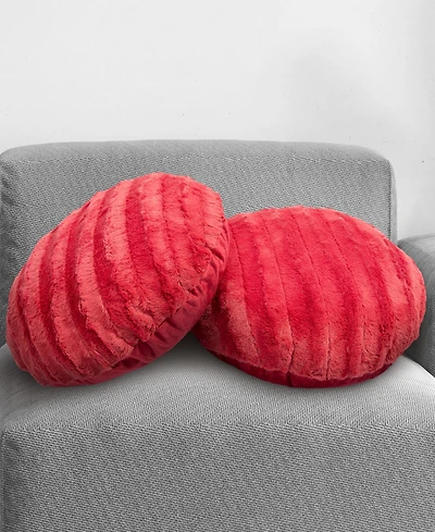 Cheer Collection Decorative Round Deccorative Pillow Set, 18" x 18"