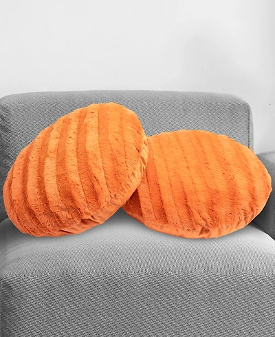 Cheer Collection Decorative Round Deccorative Pillow Set, 18" x 18"