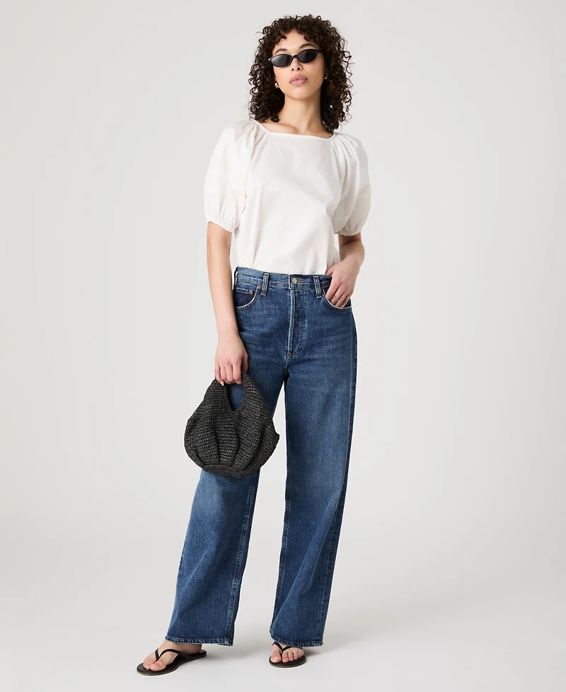 French Connection Women's Alexis Cotton Puff-Sleeve Top