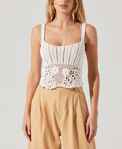 Astr the Label Women's Everly Cotton Cropped Sweater Top
