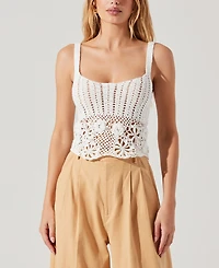 Astr the Label Women's Everly Cotton Cropped Sweater Top