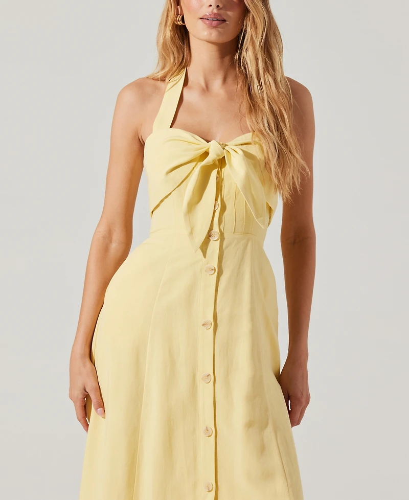 Astr the Label Women's Katherine Tie-Front Midi Dress