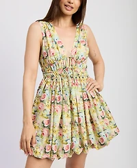 En Saison Women's Cairo Cotton Bubble-Hem Mini Dress