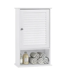 Gymax 27.5'' H Wall Cabinet Hanging Bathroom Storage Cabinet Adjustable Shelf