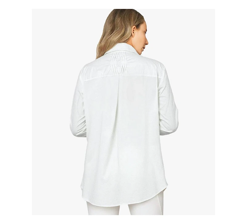 Stella Carakasi Women's Cotton Poplin Pintuck Detail Lucky Star Shirt