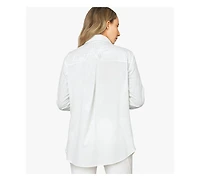 Stella Carakasi Women's Cotton Poplin Pintuck Detail Lucky Star Shirt