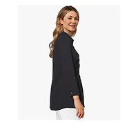 Stella Carakasi Women's Cotton Poplin Pintuck Detail Lucky Star Shirt