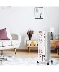 Gymax 1500W Oil Filled Radiator Space Heater w/ Adjustable Thermostat Home Office