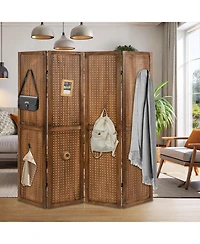 Pegboard Display with 360° Metal Hinges and Solid Wood Frame-4 Panel