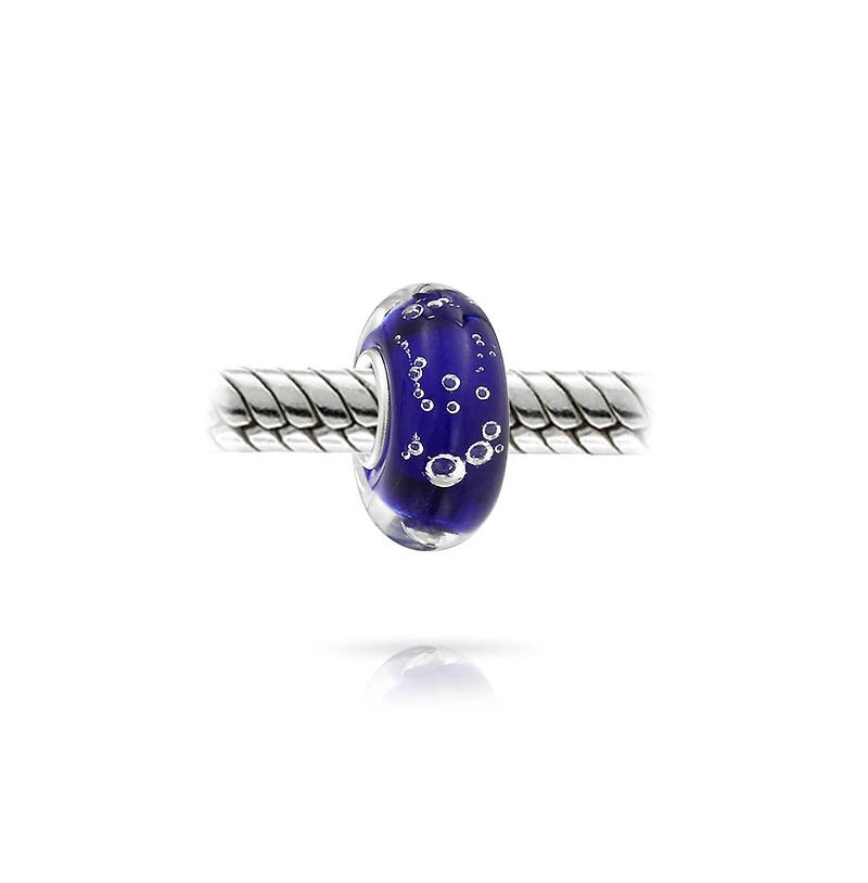 Bling Jewelry Murano Glass Charm Bead Sterling Silver Core Green Pink Blue Aqua Red Ocean Spacer