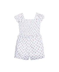 Hope & Henry Little Girls Organic Puff Sleeve Smocked Romper