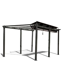 11 X 16 Ft Outdoor Living Retractable Pergola with Weather-Resistant Canopy Aluminum Garden Patio Grill Gazebo