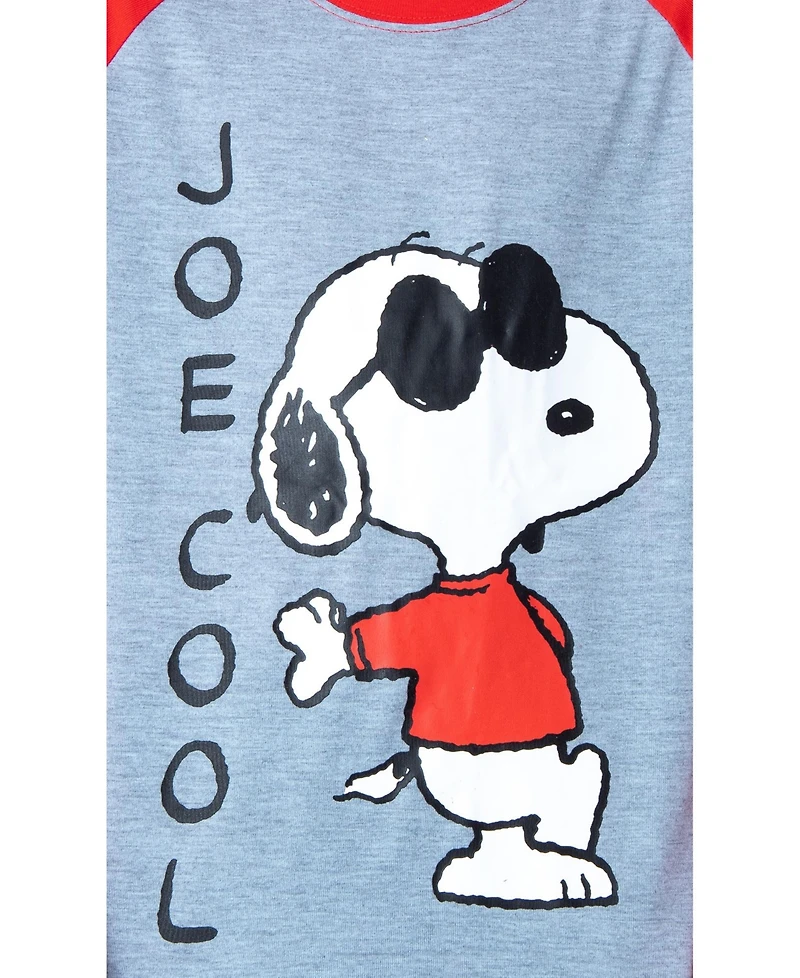 Peanuts Boys Joe Cool Snoopy Pajamas Raglan Shirt And Pant Sleepwear Set