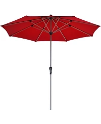 Gymax 9Ft Patio Outdoor Umbrella Market Table Umbrella w/ Crank 8 Ribs