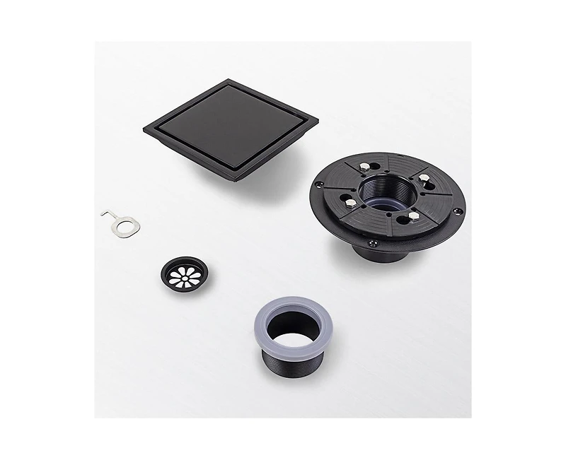 6 Inch Stainless Steel Square Shower Drain with Strainer