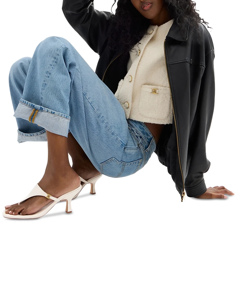 Coach Women's Heritage Hardware Thong Sandals