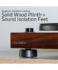 Fluance RT81 Elite High Fidelity Vinyl Turntable (White) with Ai81 Powered 2-Way Floorstanding Speakers (Bamboo), Diamond Stylus, Belt Drive, Built-in