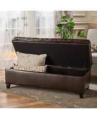 Pu Leather Storage Bench Classic Tufted Ottoman Multifunctional Bedroom and Living Room Bench-The Pop Home