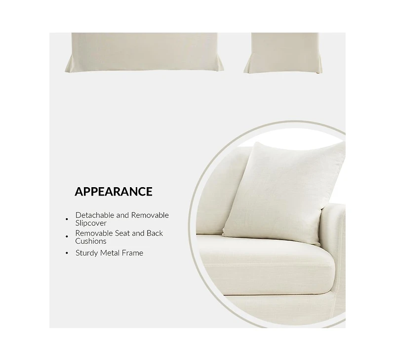 Farmhouse Patrice 80.7" Slipcovered Sofa