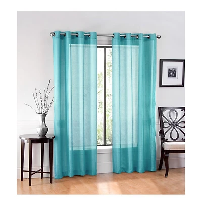 GoodGram Ultra Luxurious Elegant Sheer Grommet Single Curtain Panel - 54 in. W x 84 L, White