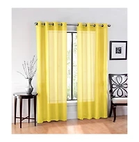 GoodGram Ultra Luxurious Elegant Sheer Grommet Single Curtain Panel - 54 in. W x 84 L, White