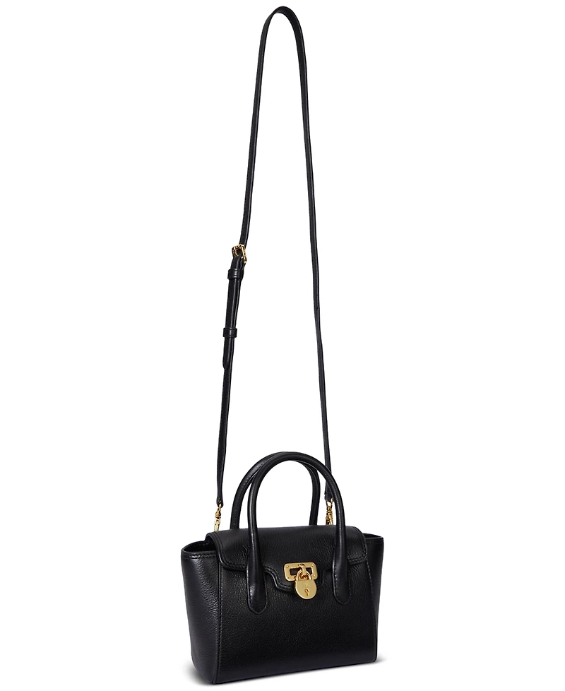 Lauren Ralph Pebbled Leather Small Tanner Satchel