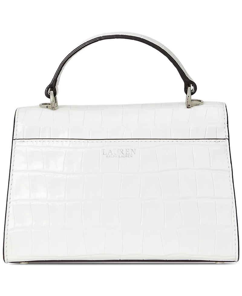 Lauren Ralph Lauren Farrah Small Crocodile-Embossed Leather Satchel