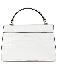 Lauren Ralph Lauren Farrah Small Crocodile-Embossed Leather Satchel
