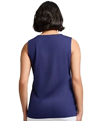 Jones New York Petite Embroidered Sleeveless Top