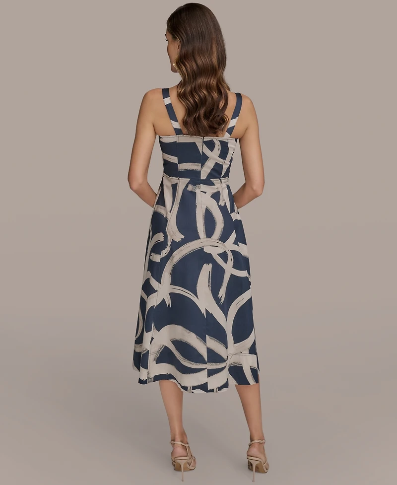Donna Karan New York Women's Printed A-Line Midi Dress