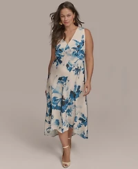 Donna Karan New York Plus V-Neck High-Low Dress