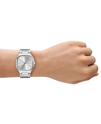 Skagen Men's Mellem Quartz Three-Hand Silver Stainless Steel Watch, 40mm