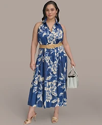 Donna Karan New York Plus Halter Belted Midi Dress