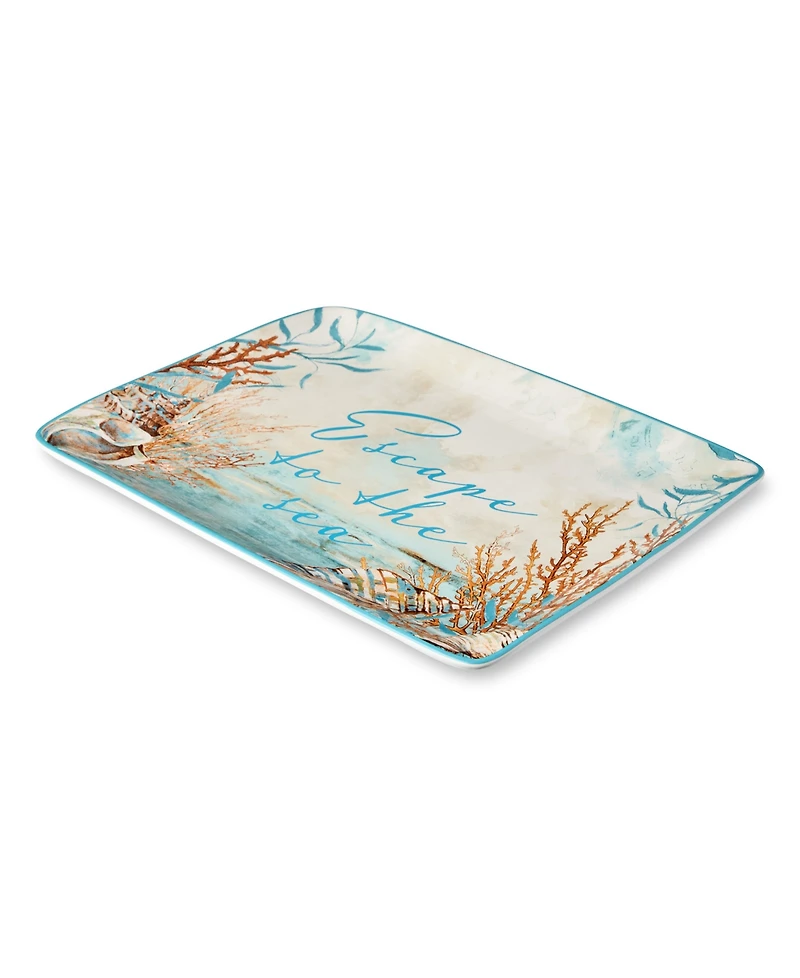 Certified International Escape to the Sea Rectangular Platter