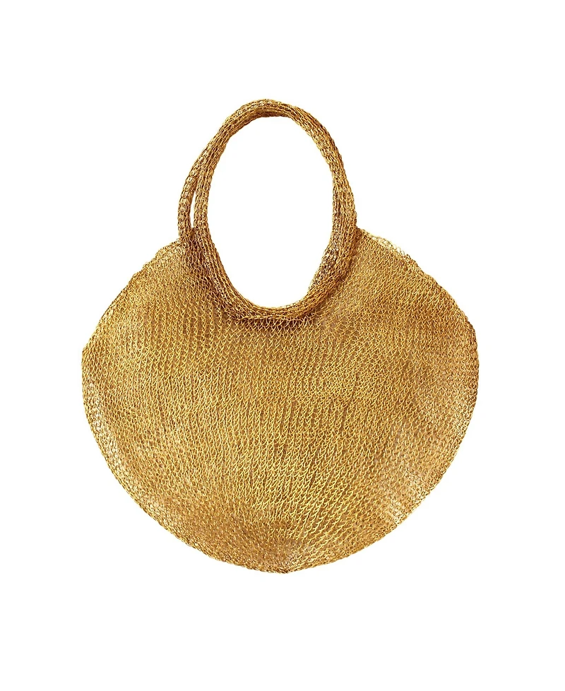 Sol Mesh Wire Tote Bag in Dark Gold