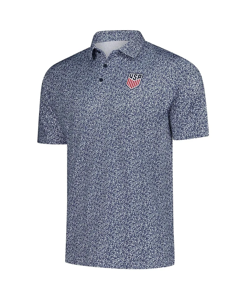 Antigua Men's Navy Usmnt Field Ditsy Polo Shirt