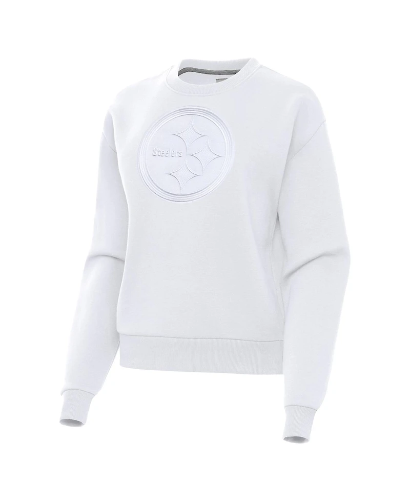 Antigua Women's White Pittsburgh Steelers Victory Pullover Sweatshirt