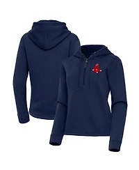 Antigua Women's Navy Boston Red Sox Contemporary Quarter-Zip Hoodie