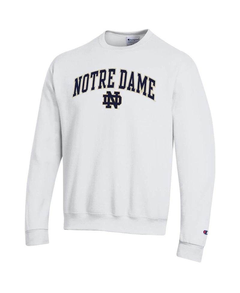 Champion Men's White Notre Dame Fighting Irish Arch Over Logo Pullover Sweatshirt