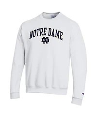 Champion Men's White Notre Dame Fighting Irish Arch Over Logo Pullover Sweatshirt