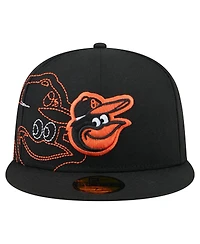 New Era Men's Black Baltimore Orioles Yarn Stitch 59FIFTY Fitted Hat