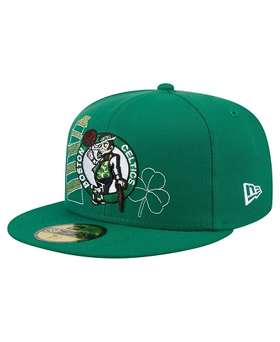 New Era Men's Kelly Green Boston Celtics State Stitch 59FIFTY Fitted Hat