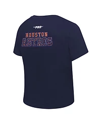 Pro Standard Women's Navy Houston Astros Game Day Classics Baby Doll Cropped T-Shirt