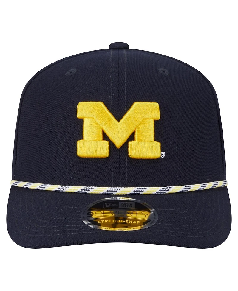 New Era Men's Navy Michigan Wolverines Game Day Multi-Rope 9SEVENTY Stretch-Snap Hat